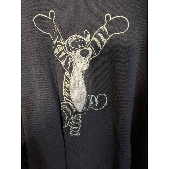 Vintage Disney Tigger Embroidered Black Crewneck Sweatshirt XXL Unisex Ribbed Co - Picture 2 of 5